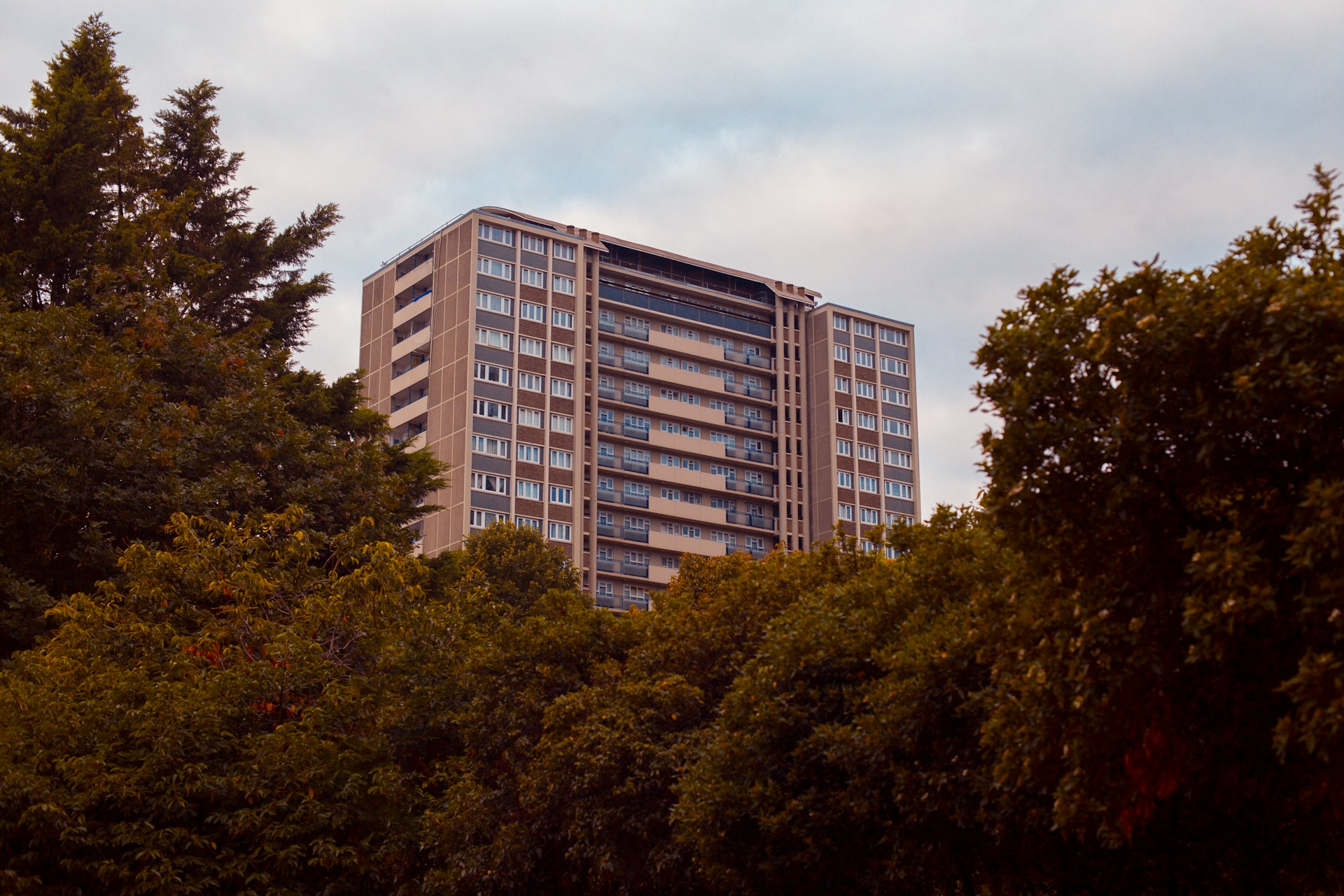 High-rise social housing block in Sheffield receiving fire door remediation and safety upgrades by Blue Chip PFP.
